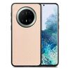 Custodia per telefono con cover posteriore in pelle con trama in fibra di carbonio per Huawei Mate 70 Pro+ (cachi)