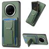 Custodia per telefono cellulare con supporto pieghevole in fibra di carbonio per Huawei Mate 70 Pro (verde)