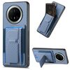 Custodia per telefono cellulare con supporto pieghevole in fibra di carbonio e elastico per Huawei Mate 70 Pro+ (blu)