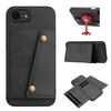 Custodia per iPhone 16e con doppia fibbia e slot per carte, in PU + TPU (nero)