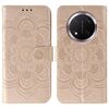 Custodia in pelle per telefono Honor Magic7 Lite con motivo a rilievo Sun Mandala (oro rosa)