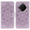 Custodia in pelle per telefono cellulare con motivo in rilievo Sun Mandala per Honor Magic7 Lite (viola)
