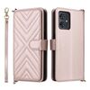 Custodia in pelle multifunzionale con 6 slot per schede per Motorola Moto G54 5G / G54 Power 5G con cinturino da polso (rosa)
