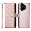 Custodia in pelle multifunzionale con 6 slot per schede per Ulefone Note 19 e cinturino da polso (rosa)