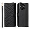 Custodia in pelle multifunzionale con 6 slot per schede per Ulefone Note 19 e cinturino da polso (nera)