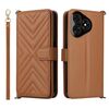 Custodia in pelle multifunzionale con 6 slot per schede per Ulefone Note 19 e cinturino da polso (marrone)