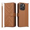 Custodia in pelle multifunzione per Oukitel P1 con 6 slot per schede e cinturino da polso (marrone)
