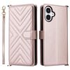 Custodia in pelle multifunzionale con 6 slot per schede per Samsung Galaxy A25 5G JP con cinturino da polso (rosa)