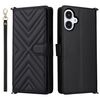 Custodia in pelle multifunzione con 6 slot per schede per Samsung Galaxy A25 5G JP con cinturino da polso (nero)