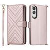 Custodia in pelle multifunzione con 6 slot per schede per Samsung Galaxy S25 Edge 5G e cinturino da polso (rosa)