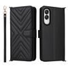 Custodia in pelle multifunzione con 6 slot per schede per Samsung Galaxy S25 Edge 5G e cinturino da polso (nera)