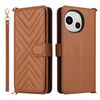 Custodia in pelle multifunzione per Sharp Aquos R9 con 6 slot per carte e cinturino da polso (marrone)