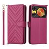 Custodia in pelle multifunzione con 6 slot per schede per ZTE Nubia Music 2 con cinturino da polso (rosso rosa)