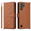 Custodia in pelle multifunzione con 6 slot per schede per ZTE Nubia Red Magic 10 Pro / 10 Pro+ con cinturino da polso (marrone)