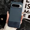 Custodia per telefono cellulare ibrida in PU con rivestimento in tessuto con cuciture MagSafe e magnetica per PC (blu scuro)