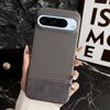Custodia per telefono cellulare in PU ibrida con rivestimento in tessuto con cuciture MagSafe, magnetica e PC (grigio)