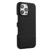 Custodia per iPhone 16 Pro Max in PU ibrida con rivestimento in tessuto con cuciture MagSafe e magnete per PC (nero)