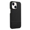 Custodia per iPhone 15 in PU ibrida con rivestimento in tessuto con cuciture MagSafe e magnete per PC (nero)