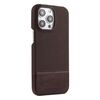 Custodia per iPhone 14 Pro Max in PU ibrida con rivestimento in tessuto con cuciture MagSafe e magnete per PC (marrone scuro)