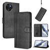 Custodia per telefono in pelle retrò con fibbia a giunzione lineare per itel S23 (nera)