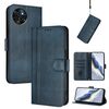 Custodia per telefono in pelle retrò con fibbia a giunzione lineare per itel S23 (blu scuro)