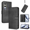 Custodia in pelle retrò con fibbia di giunzione per itel S25 4G (nera)