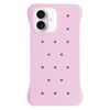 Custodia antiurto per iPhone 16 in PC con fori di colore solido e dissipazione del calore (rosa)