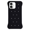 Custodia antiurto per iPhone 16 in PC con fori di colore solido e dissipazione del calore (nera)