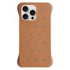 Custodia antiurto per iPhone 15 Pro in PC con fori di dissipazione del calore, tinta unita (marrone)