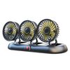 Ventilatore multifunzionale pieghevole regolabile a tre teste per auto con targa (accendisigari giallo da 12 V)