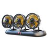 Ventilatore multifunzionale pieghevole regolabile a tre teste per auto con targa (accendisigari arancione da 12 V)