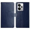 Custodia a libro in pelle con motivo a Y per Realme 14 5G Global / P3 5G Global HT01 (blu)
