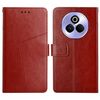 Custodia a libro in pelle con motivo a Y per Realme P3 Pro 5G Global HT01 (marrone)