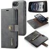Custodia per telefono in pelle magnetica staccabile con texture Crazy Horse DG.MING per iPhone 16e (grigio)