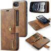 Custodia per telefono in pelle magnetica staccabile con texture Crazy Horse DG.MING per iPhone 16e (marrone)