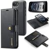 Custodia per telefono in pelle magnetica staccabile con texture Crazy Horse DG.MING per iPhone 16e (nera)