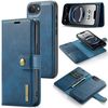 Custodia per telefono in pelle magnetica staccabile con texture Crazy Horse DG.MING per iPhone 16e (blu)