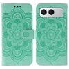 Custodia in pelle con motivo a rilievo Sun Mandala per OnePlus Nord 4 (verde)