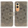 Custodia in pelle con motivo in rilievo Mandala Sun Global per OnePlus Nord CE4 Lite (grigio)