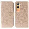 Custodia in pelle per OnePlus Nord CE4 Lite con motivo a rilievo Mandala Sun Global (oro rosa)