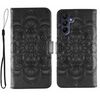 Custodia in pelle con motivo in rilievo Sun Mandala per Samsung Galaxy S25+ / S24+ 5G (nera)