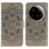 Custodia in pelle con motivo a rilievo Mandala per Xiaomi 15 Ultra Sun (grigio)