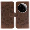 Custodia in pelle con motivo a rilievo Mandala per Xiaomi 15 Ultra Sun (marrone)