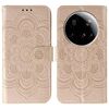 Custodia in pelle con motivo a rilievo Mandala per Xiaomi 15 Ultra Sun (oro rosa)