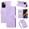 Custodia in pelle con 3 slot per carte di credito e motivo a fiori di rosa per Redmi Note 11 Pro+ (viola)