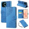 Custodia in pelle con 3 slot per carte di credito e motivo a fiori di rosa per vivo Y28 4G / Y37 Pro (blu)