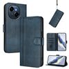 Custodia in pelle retrò con fibbia a giunzione per Tecno Spark Go 1S / Go 2025 (blu scuro)