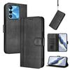 Custodia in pelle retrò con fibbia a 9 linee per Tecno Spark Go 2022 / 8C / 9 Line Splicing (nera)