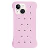 Custodia antiurto per iPhone 14 Plus in PC con fori di dissipazione del calore, tinta unita (rosa)