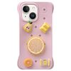 Custodia antiurto per iPhone 14 Plus con fori colorati fai da te e motivo a frutta (rosa)